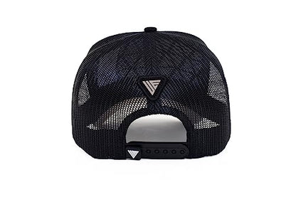 Urban Effort Trucker Hat for Men & Women, Mesh Back Baseball Cap, 5 Panel - color: Grey + Black Patch, style: Mesh Back