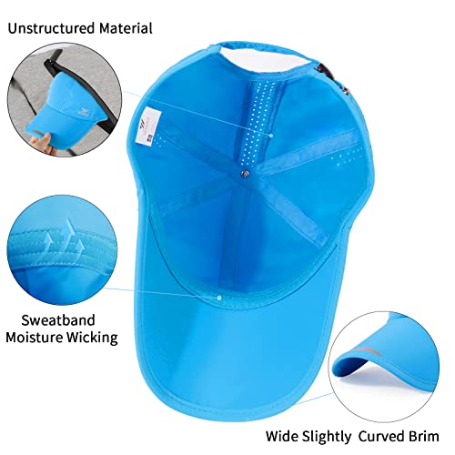 Running Hat Mesh Quick Dry Hat Baseball Cap for Women Men - color: Lakeblue 2