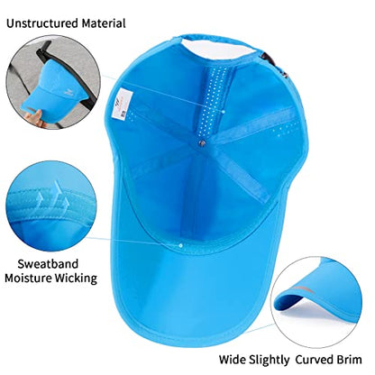 Running Hat Mesh Quick Dry Hat Baseball Cap for Women Men - color: Lakeblue 2