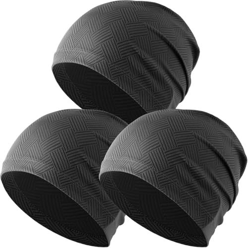 Fashion Cooling Skull Cap Sweat Control Breathable for Men Women 3 Pack - color: Black/Black/Black