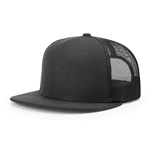 Richardson Unisex 511 Flatbill Trucker Adjustable Snapback Baseball Cap - color: Solid Black