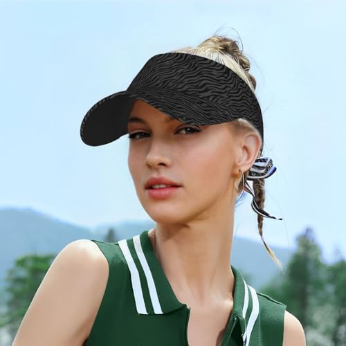 Adjustable Lightweight Open Top Sports Sun Visor Hat Cap for Golf Tennis - color: Dark Zebra