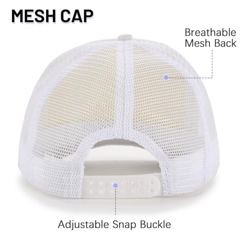 Ultrafun 10 Pack Trucker Hat Mesh Sublimation Blank Hats Adjustable Baseball Caps Hats for Men Women - color: White