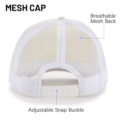 Ultrafun 10 Pack Trucker Hat Mesh Sublimation Blank Hats Adjustable Baseball Caps Hats for Men Women - color: White