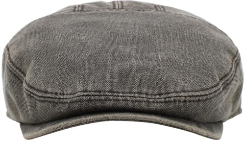 KBETHOS Leather Ascot Made in USA Ivy Collection Classic Newsboy Caps - color: Faux Leather - Charcoal, size: Large-X-Large