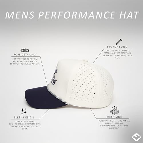 Funky Junque Golf Trucker Hat - color: Have a Day - Navy/Beige