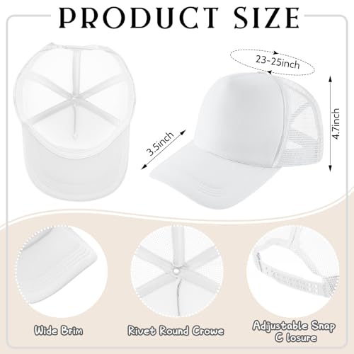 Hercicy 40 Pack Blank Trucker Hat Bulk - color: White