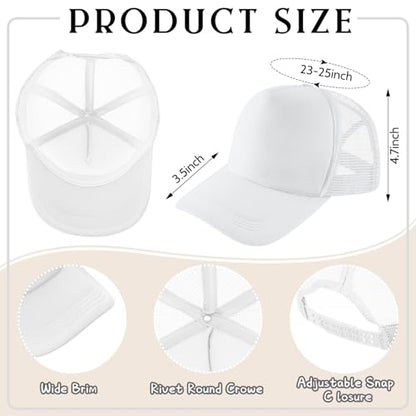 Hercicy 40 Pack Blank Trucker Hat Bulk - color: White