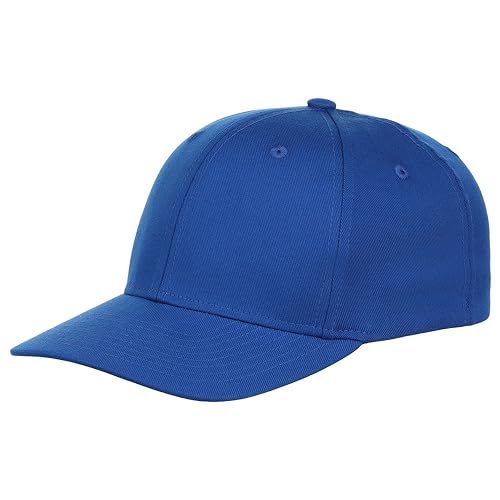 Lids Blank All Star Classic Structured Stretch Fitted Baseball Cap – Curved Bill Hat for Men and Women - color: Royal Blue, size: Small-Medium