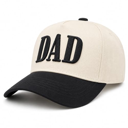 Dad Hats for Men, Vintage Two Tone Hat, New Dad Gifts for Husband, Fathers Day Birthday Gifts from Daughter Son Wife - color: Black