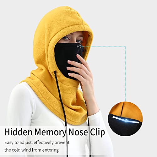 Achiou Ski Mask, Winter Balaclava Warm Windproof Face Cover Men Women - color: Turmeric