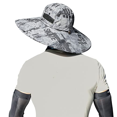 HUAMULAN Men Women 6" Wide Brim Sun Protection Hat Summer Fishing Hats - color: Hn005-shenhui-smo