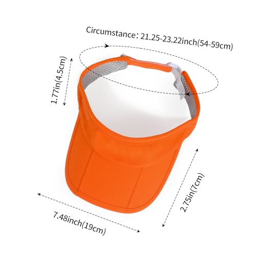 Sun Visors for Women Men Adjustable Folding Cap Running Golf Tennis - color: Orange