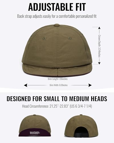 CLAPE Color-Block Short Brim Cap, Quick Dry Lightweight Outdoor Hat - color: Bs26sb08-khaki&wine