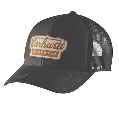 Carhartt Men's Rugged Flex Twill Mesh-Back Script Patch Cap - color: Black