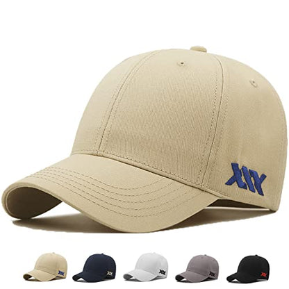 XXL Baseball Cap for Big Heads 23.6"-26.8" Adjustable Cotton Dad Hat - color: Khaki