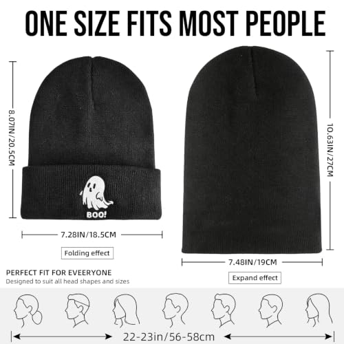 American Flag Beanie, USA Embroidered Winter Hat for Women Men - color: Halloween-2