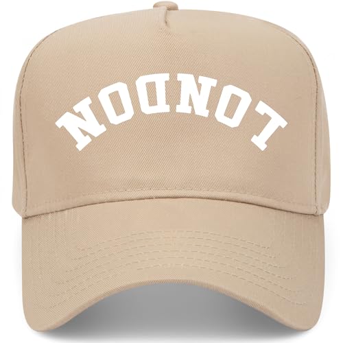 London Upside Down Hat | Premium Adjustable Snapback Baseball Vintage Trucker Hat for Men & Women - color: Khaki