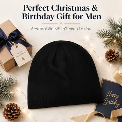 Oversize XXL Winter Beanie Knit Hat for Men - color: A1-pure Black