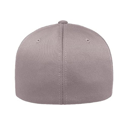 Flexfit Wooly Combed 6-Panel Structured Baseball Cap | Stretch Fitted - color: Grey, size: Small-Medium