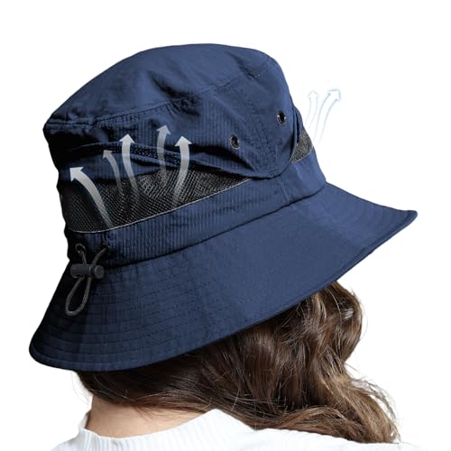 Packable Bucket Hat for Women Waterproof UV Protection Sun Hat - color: Dark Blue