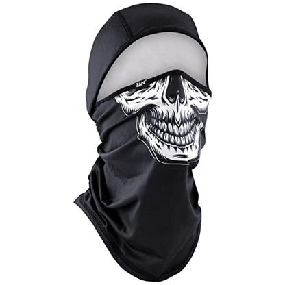 Zanheadgear WB4L114 Convertible Balaclava SportFlex Series Solid Black - color: Black & White Skull