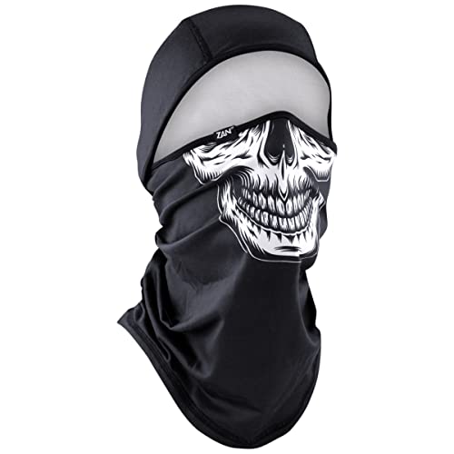 Zanheadgear WB4L114 Convertible Balaclava SportFlex Series Solid Black - color: Black & White Skull