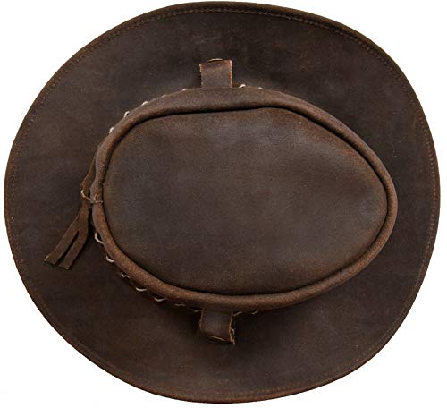 Australian Western Style Cowboy Outback Real Suede Aussie Bush Hat - color: Brown, size: X-Large