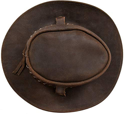 Australian Western Style Cowboy Outback Real Suede Aussie Bush Hat - color: Brown, size: XX-Large