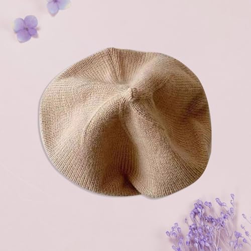 Infant Baby Boys Girls Beret Hat Fall Winter Knitted Beanie Hat Toddler Kids Beret Skull Hat French Artist Knit Hat - color: A-khaki