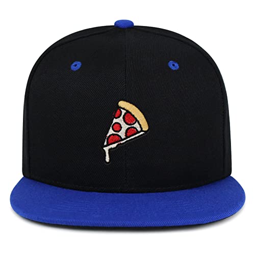 JPAK Pizza Hip-Hop Snapback Hat Embroidered Baseball Cap Foodie - color: 16. Black/Blue