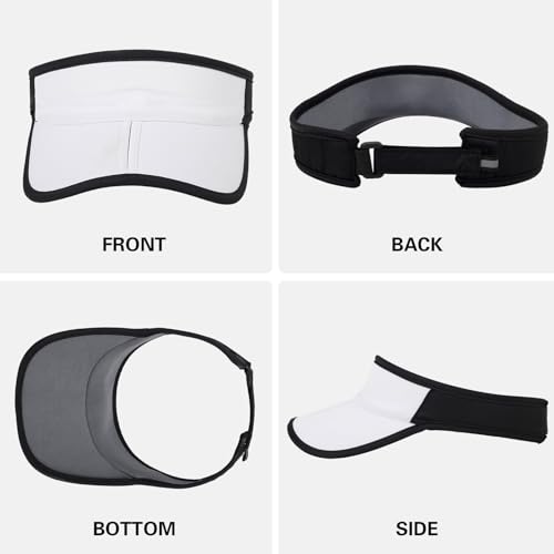 Sports Sun Visor Hat Men Women Foldable Brim Packable Running Golf Cap - color: White