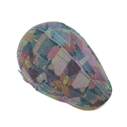 Quanhaigou Unisex Denim Newsboy Hats Flat Ivy Gatsby Cabbie Driving Berets Hat Cotton Dad Cap for Men Women - color: Camo Khaki