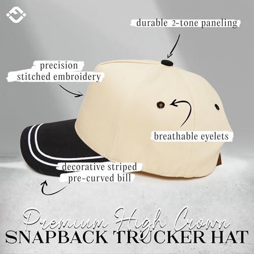 Funky Junque Women's 2 Tone Trucker Hats - color: Black/Beige