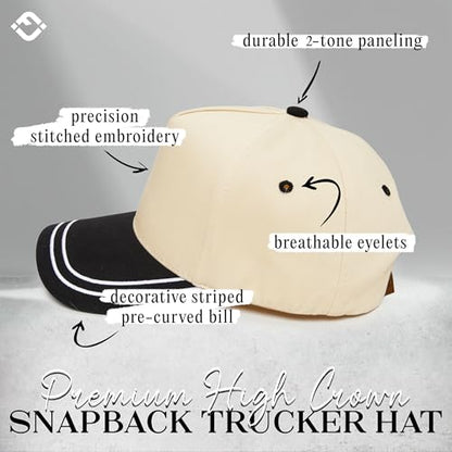 Funky Junque Women's 2 Tone Trucker Hats - color: Black/Beige