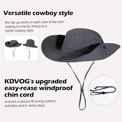 XL/XXL Oversized Sun Hat for Men Women, UPF 50+ Wide Brim Bucket Hat - color: Dark Gray, size: Medium-Large