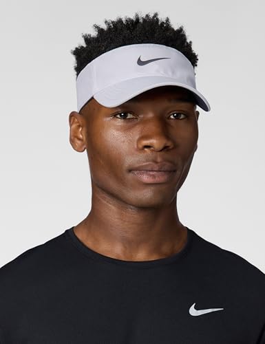 Nike Unisex Adult Dri-FIT Ace Visor Hat | Mens and Womens - color: White/Anthracite/Black, size: Medium-Large