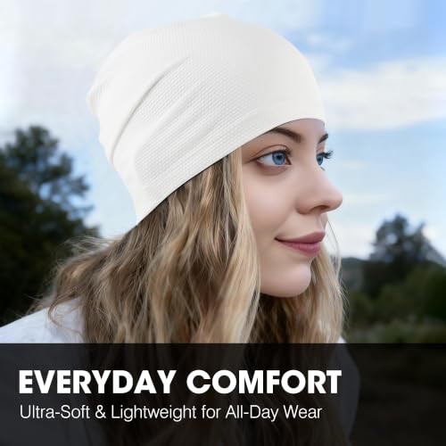WTACTFUL Cooling Breathable Skull Cap Men Women, Sweat Wicking 1-2-4 Pack - color: 1 Piece - White