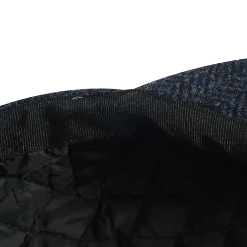 Men Wool Blend 8 Panel Newsboy Cap - color: Herringbone Navy, size: 7 7/8