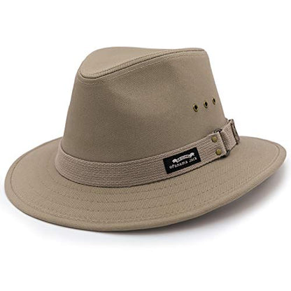 Panama Jack Men's Original Canvas Safari Sun Hat, UPF 50+ Sun Protection Cap, 2.5" Brim - color: Khaki, size: Large