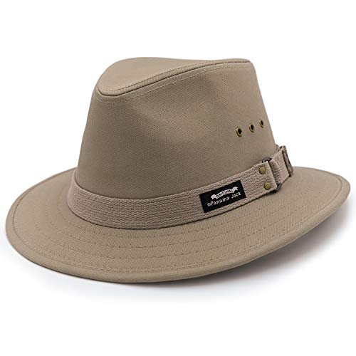 Panama Jack Men's Original Canvas Safari Sun Hat, UPF 50+ Sun Protection Cap, 2.5" Brim - color: Khaki, size: Small