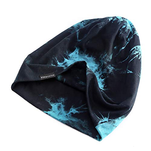 Mens Slouchy Beanie Hat Thin Baggy Summer Skull Cap - color: Blue