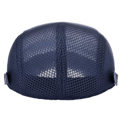 VOBOOM Men Mesh Newsboy Flat Cap Ivy Cabbie Newsboy Cap - color: Navy