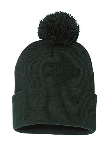 Sportsman Pom-Pom 12" Knit Beanie One Size Forest