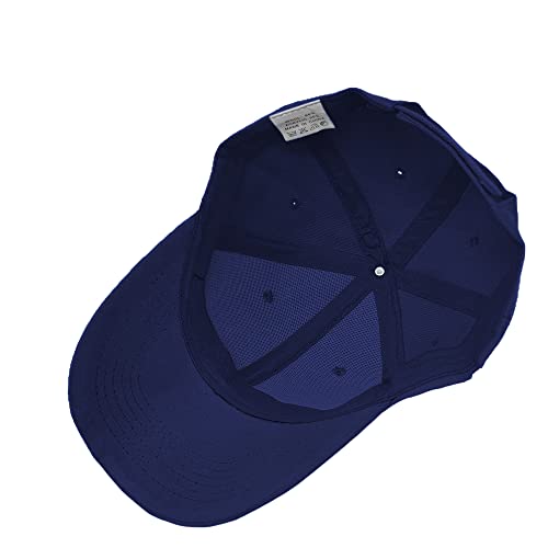 Glory Max Plain Baseball Cap Hook & Loop Strap Adjustable Solid Blank Curved Visor Hat - color: Navy Blue