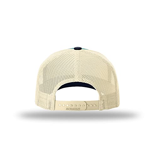 Richardson 112FP & 112PFP Classic Fit Five-Panel Snapback Trucker Cap |OSFM - color: Blue Teal/Birch/Navy