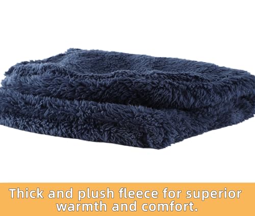 Connectyle Balaclava Hood Winter Hat for Men & Women Windproof One-Piece Fleece Hooded Scarf Ski Mask Cold Weather Hat - color: Navy Blue