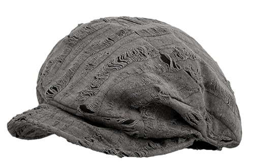 Pocadri Slouchy Pleated Newsboy Hats for Women Men Spring/Fall Retro Beret Hat Visor Lightweight Cabbie Cap - color: E-dark Grey