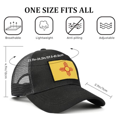 Embroidered State Flag Trucker Hat Mesh Adjustable Snapback Baseball Cap for Men Women - color: New Mexico