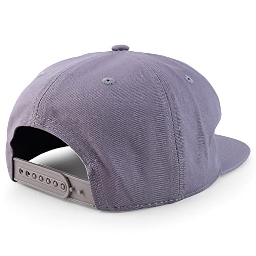 Trendy Apparel Shop Plain Unstructured 5 Panel Flat Bill Snapback Baseball Cap - color: Grey